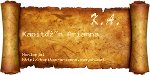 Kapitán Arianna névjegykártya